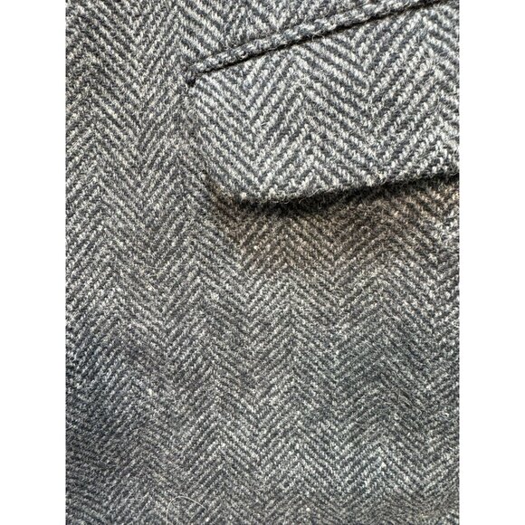 Sergio Valente Mens Herringbone Wool Blazer Jacket Size 46 Gray Made In Turkey - Picture 4 of 15